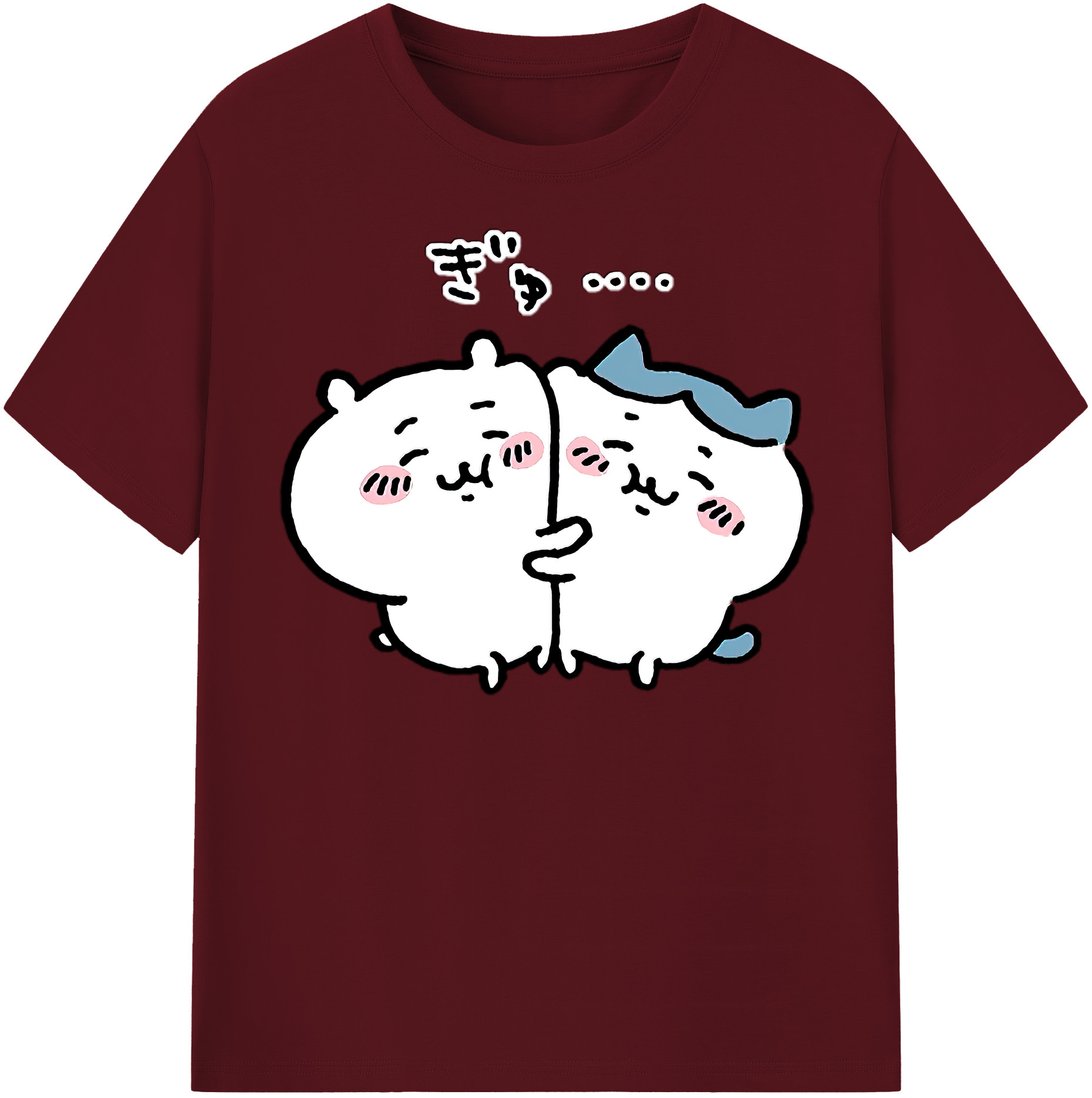 （画像用） ちいかわ ハチワレ Chii-kawa hachiware 綿100％半袖Tシャツ（フロントプリント）